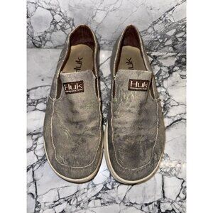 Huk Brewster Fisherman Green Camo Pattern Splash Loafers Size 8